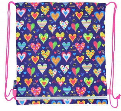 Сумка-мешок Smart SB-01 Hearts 40x35 см карамельное яблоко (555218) 