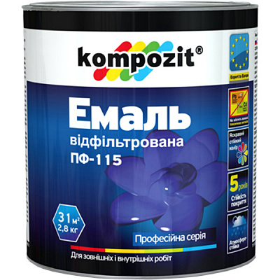 Емаль алкідна Kompozit чорний мат 2,8кг