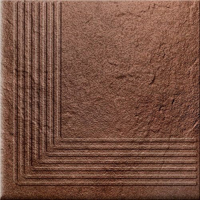 Плитка Cersanit Солар Графіт сходинка структурна кутова 30x30