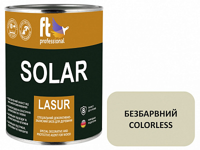 Защитное средство FT Professional SOLAR LASUR бесцветный шелковистый мат 0,9 л
