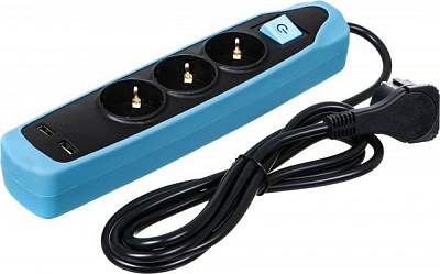 Подовжувач Electraline із заземленням 3 гн. сірий 2 м 62151