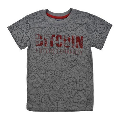 Футболка для хлопчика Macma Bitcoin р.140 сірий 9002
