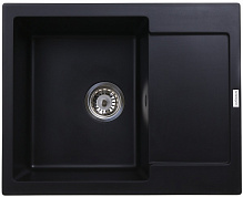 Мийка для кухні ScandiSPA Compact 615 чорна з сифоном 