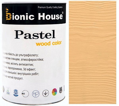Краска Bionic House укрывная Pastel Wood Color Р213 карамель шелковистый глянец 0,8 л