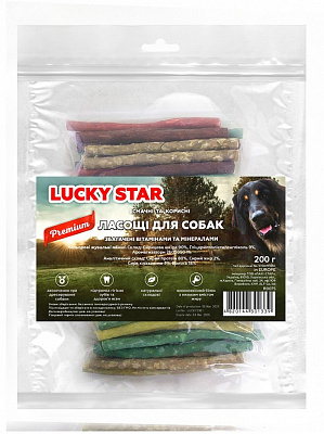 Палочки жевательные Lucky Star разноцветные манчи 13 см 200 г