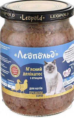 Корм Леопольд Мясной деликатес с птицей 500 г