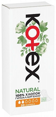 Прокладки ежедневные Kotex Natural Нормал 20 шт.