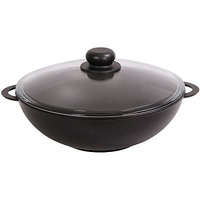 Сковорода wok з антипригарним покриттям скляна кришка 30 см 3003РС Biol