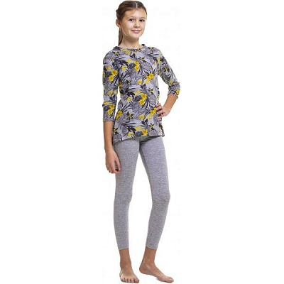 Пижама для девочек KOSTA 0102-8 р.122-128 серо-желтый 