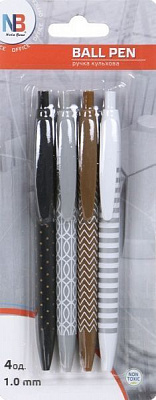 Набор ручек шариковых Ningbo Johnshen Stationery Co. Ltd Классика синий 4 шт. 