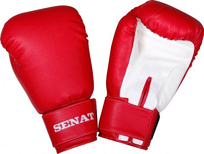 Боксерські рукавиці SENAT 10oz 1499-red/wht червоний із білим