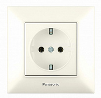 Розетка із заземленням Panasonic Arkedia Slim без шторок без кришки крем 480200282