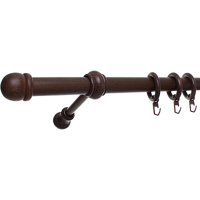 Карниз Gardinia Bona одинарный укомплектованный d28 мм 160 см орех 