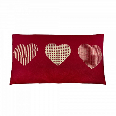 Подушка декоративна Серця 30x45 см 1001 Бежева