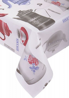 Скатерть Чайник 110x135 см белый с синим Dariana 