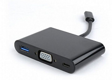 Адаптер Cablexpert USB Type-C – VGA 0,15 м чорний (A-CM-VGA3in1-01) перехідник 