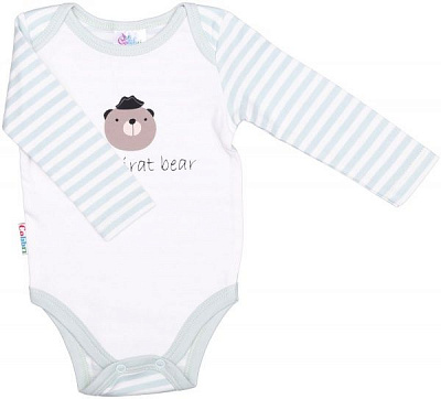 Боди Colibrі с длинным рукавом в полоску little bear pirat р.74 бежевый/оливковый CLB003 