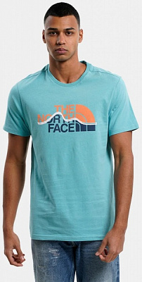 Футболка THE NORTH FACE M S/S MOUNTAIN LINE TEE NF0A7X1NITW1 р.S блакитний