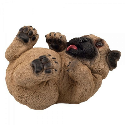 Фигура садовая Elsa Собачка Мопс на спине