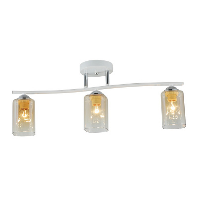 Люстра Miorro Rocco 600х120х230 мм металл/стекло 3x40 Вт E27 белый/хром 51-311-128