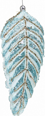 Ялинкова іграшка Листок бірюзовий 18x8x2,5 см SD019-39