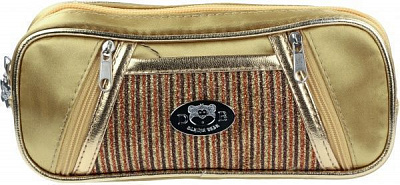 Пенал шкільний Золотистий гламур із кишенями золотистий