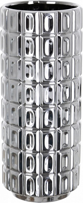 Ваза керамическая серебряная Silver 10,5x10,5x25 см