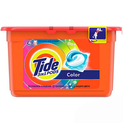 Капсулы для машинной стирки Tide Всё-В-1 Color 12 шт.