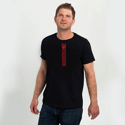 Футболка мужская Sol's Regent Вышиванка орнамент лентой р.M черный