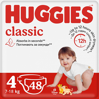 Підгузки Huggies Classic 4 7-18 кг 48 шт.