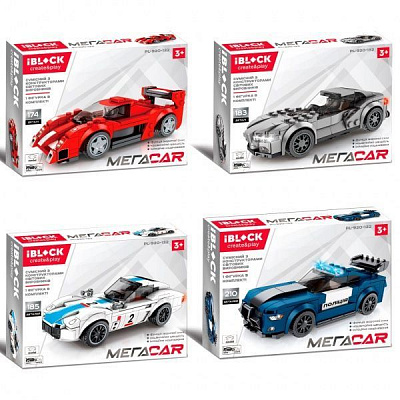 Автоконструктор Iblock Мегаcar 4 вида в ассортименте PL-920-132