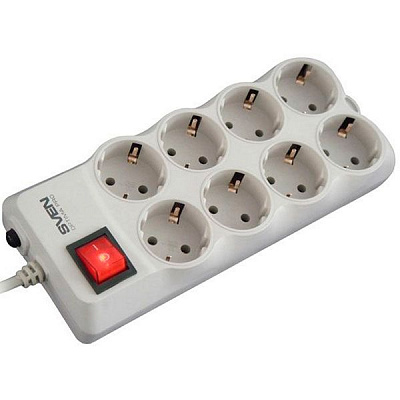 Удлинитель Sven Optima Pro 8 гнезд 3.1 м серый