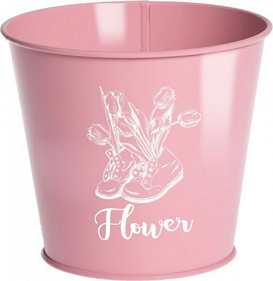 Кашпо декоративне 0,5 л Flower рожевий глянець METID