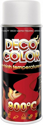 Краска аэрозольная жаропрочная 800 °C белая DecoColor 400 мл