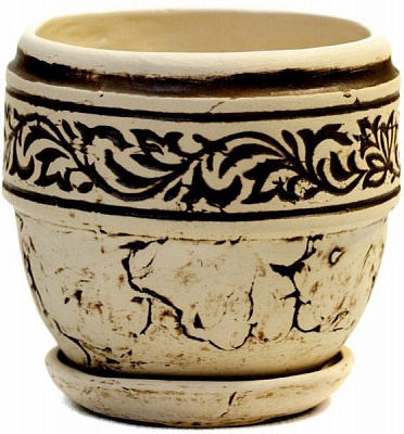 Горшок керамический Мелодия №1 круглый 3,5л бежевый 