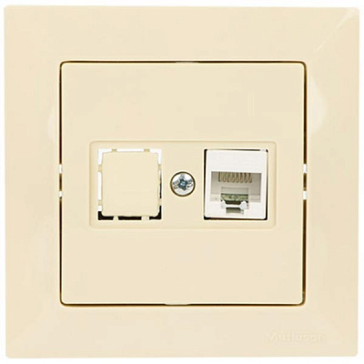 Розетка Mutlusan Candela комп'ютерна Cat5e кремова