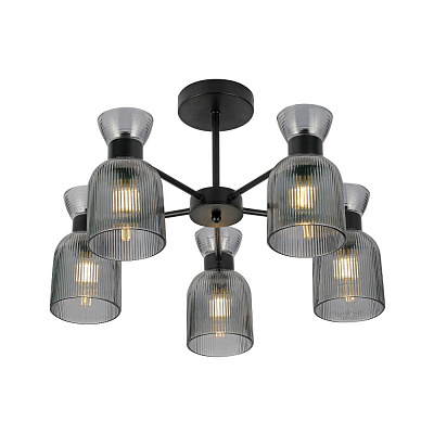 Люстра Miorro Viola 530х330 мм металл/стекло 5x40 Вт E14 черный 51-311-119