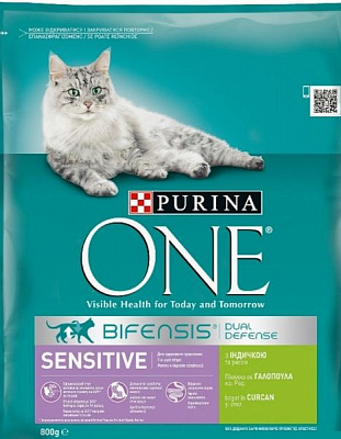 Корм Purina One Sensitive с индейкой и рисом 800 г