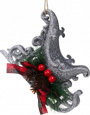 Декоративна підвіска Санчата з декором 13x10 см E2298S срібло