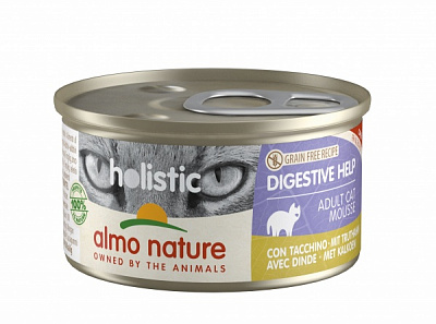 Консерва для котів с чутливим травленням Almo Nature Holistic Functional Cat з індичкою