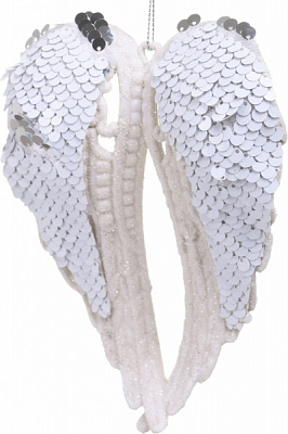 Декоративная подвеска Крылья 11 см белый LD21084