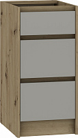 Тумба нижня з ящиками МС Злата 40х82х52 + фасад шиншила сіра/дуб артізан Грейд