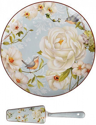 Блюдо для торта с лопаткой Райский сад 27 см 924-271 Lefard 