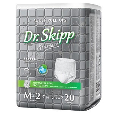 Підгузки-трусики Dr.Skipp для дорослих Standard М-2, 80-120 см 20 шт.