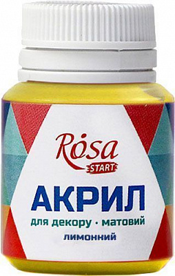 Фарба акрилова Лимонна матова 20 мл Rosa Start