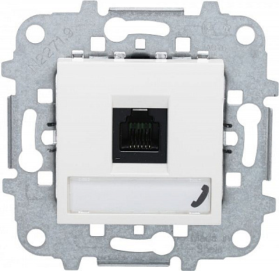 Розетка телефонная ABB Zenit RJ-12 TF-6-пол. белый N2217 BL TF1-Z