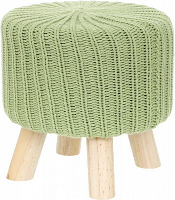 Пуф Наварра з в'язкою 30x30 см зелений