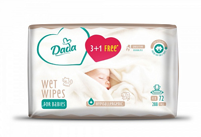 Детские влажные салфетки Dada без запаха 4 шт.