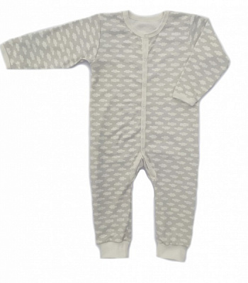 Комбинезон унисекс Маленькие люди Облачка р.80 светло-серый 