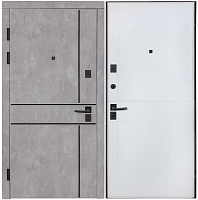 Дверь входная Булат К-8 (квадро) 540/249 wavestone grey / белый супермат 2050x850 мм левая